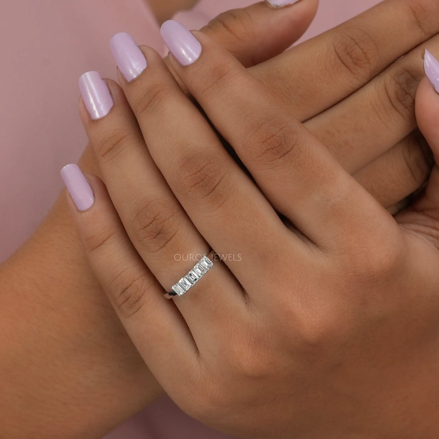 Five Stone Emerald Cut Diamond Ring