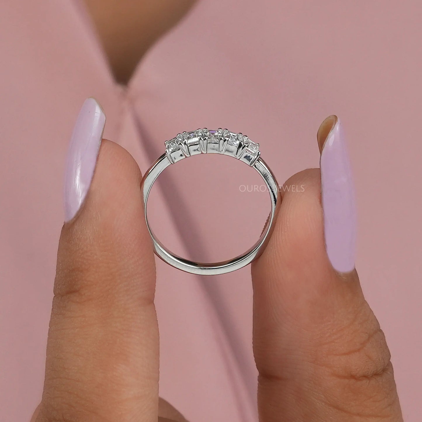 Five Stone Emerald Cut Diamond Ring