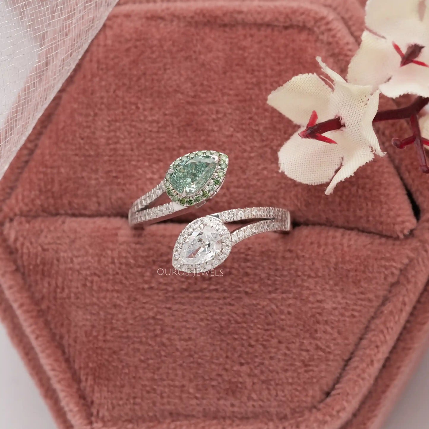 Bypass Pear Shape Lab Diamond Ring