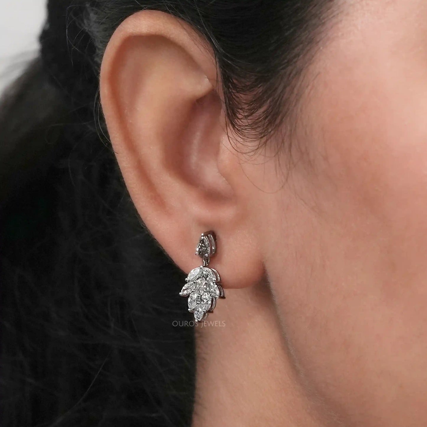 Fancy Color Pear & Marquise Cut Lab Earrings