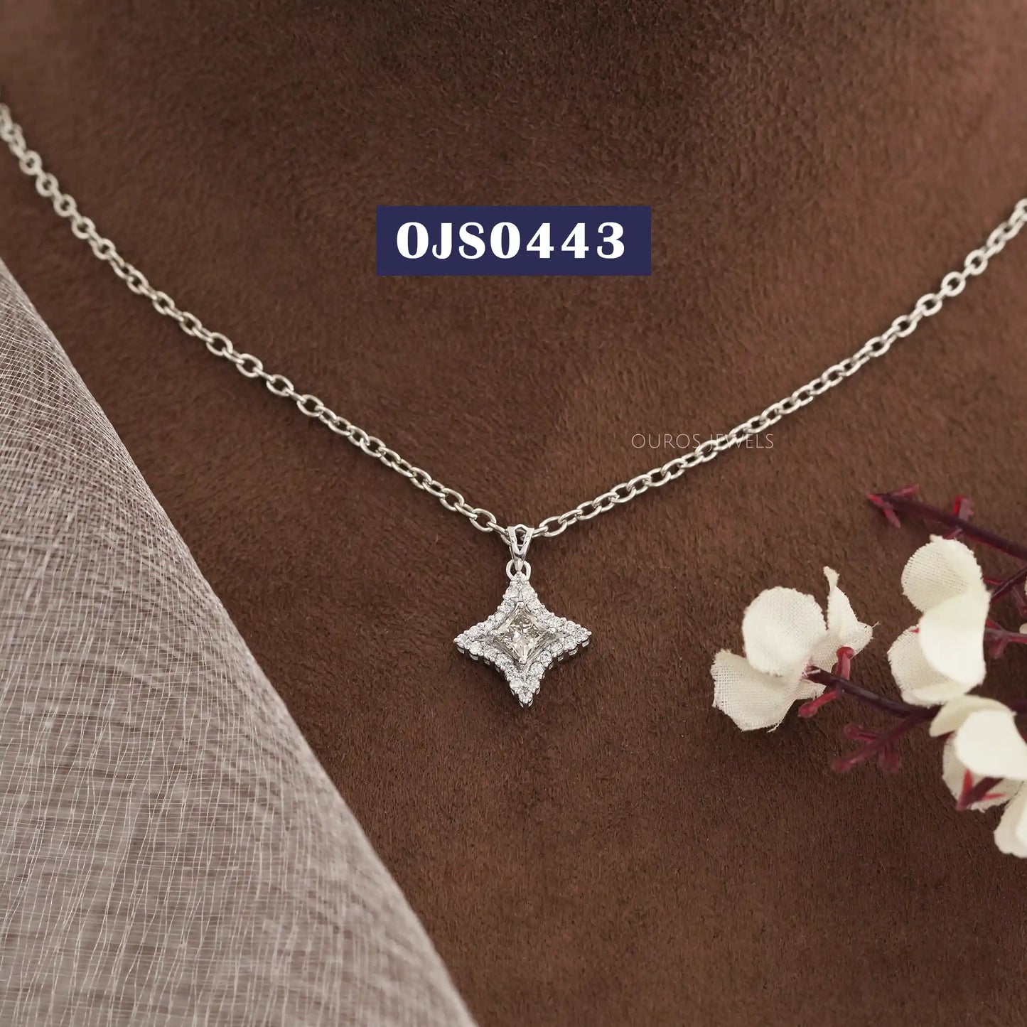 Olive Princess Cut  Halo  Pendant