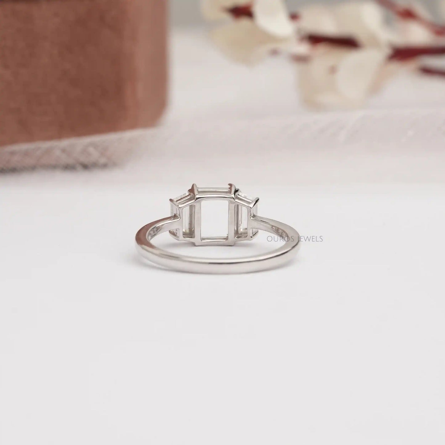 Trapezoid Cut Semi Mount Engagement Ring