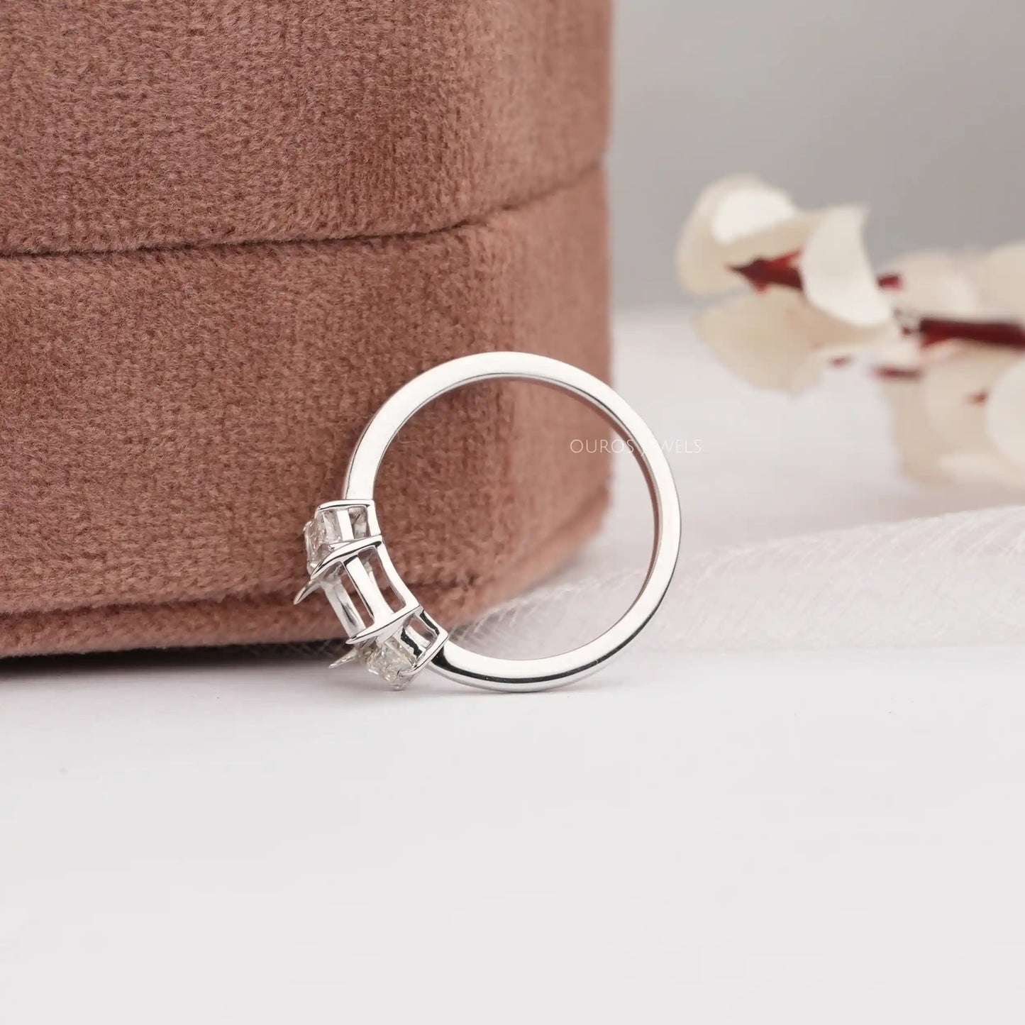 Trapezoid Cut Semi Mount Engagement Ring