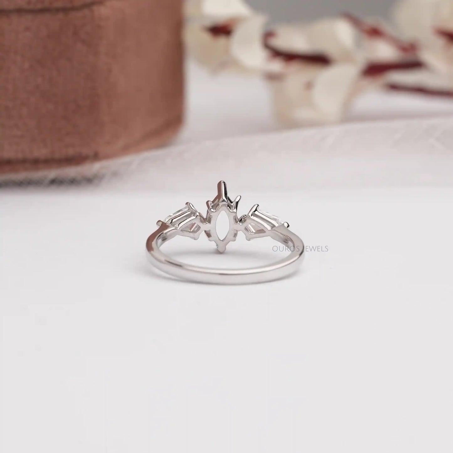 Step Cut Kite Diamond Semi Mount Ring