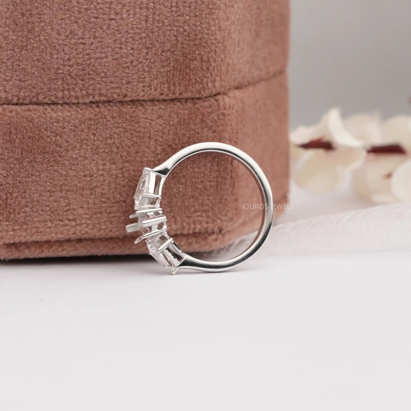 Step Cut Kite Diamond Semi Mount Ring