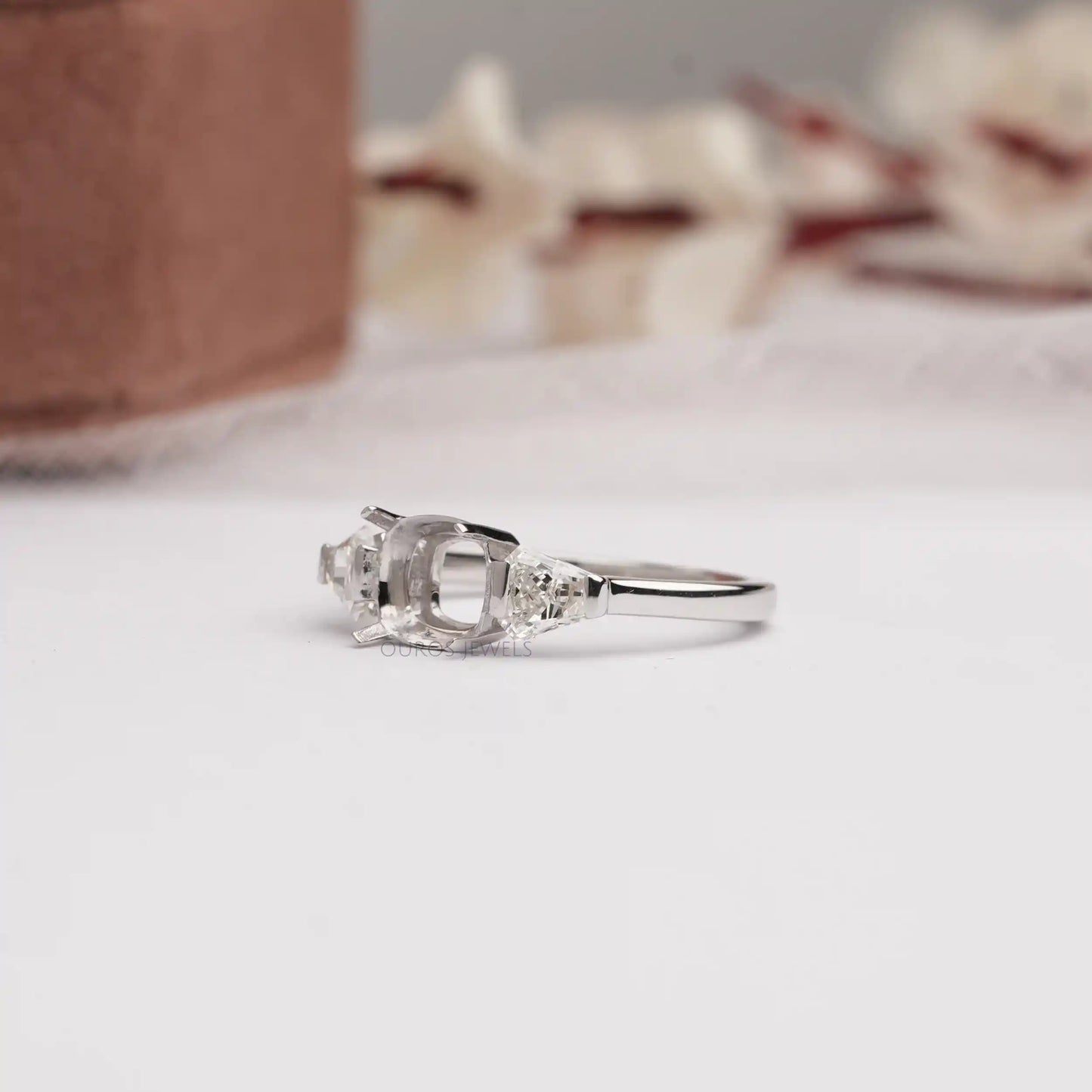 Shield Cut Lab Diamond Mount Setting Ring