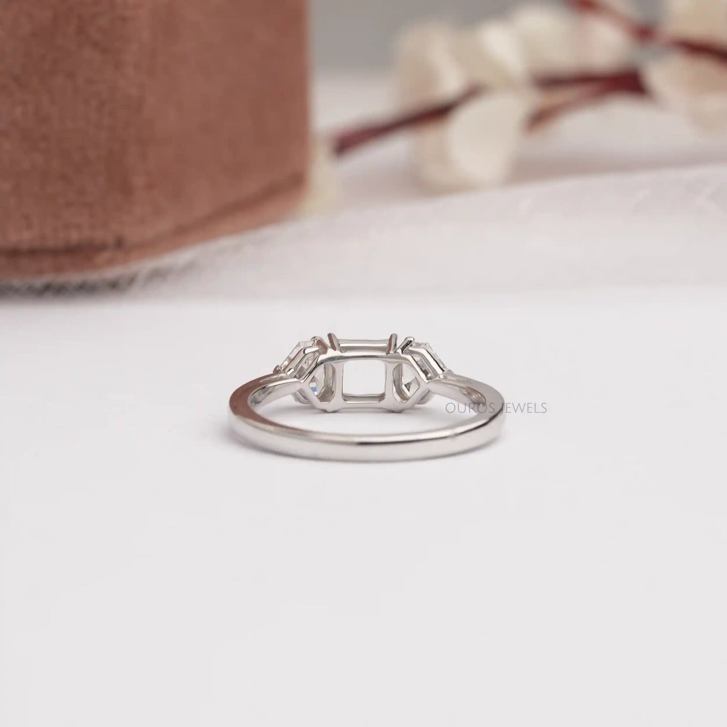 Step Cut Pentagon Lab Diamond Semi Mount Ring