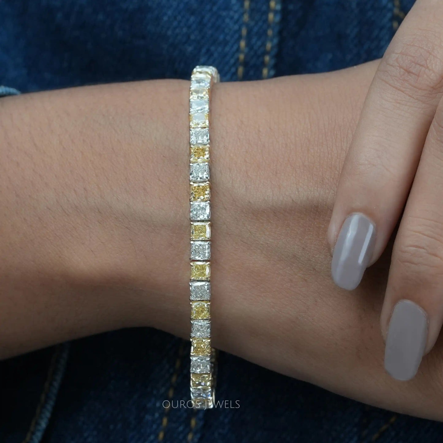 Yellow Cushion Cut Tennis Bracelet