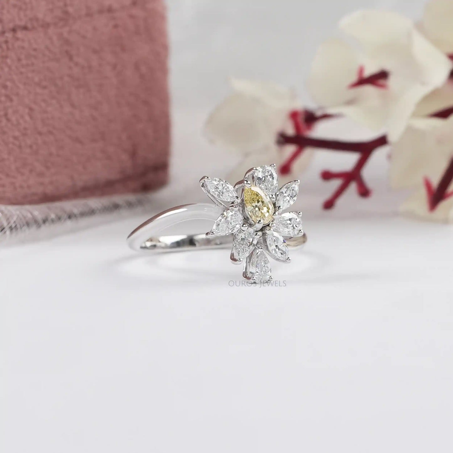 Marquise & Pear Cluster Diamond  Ring
