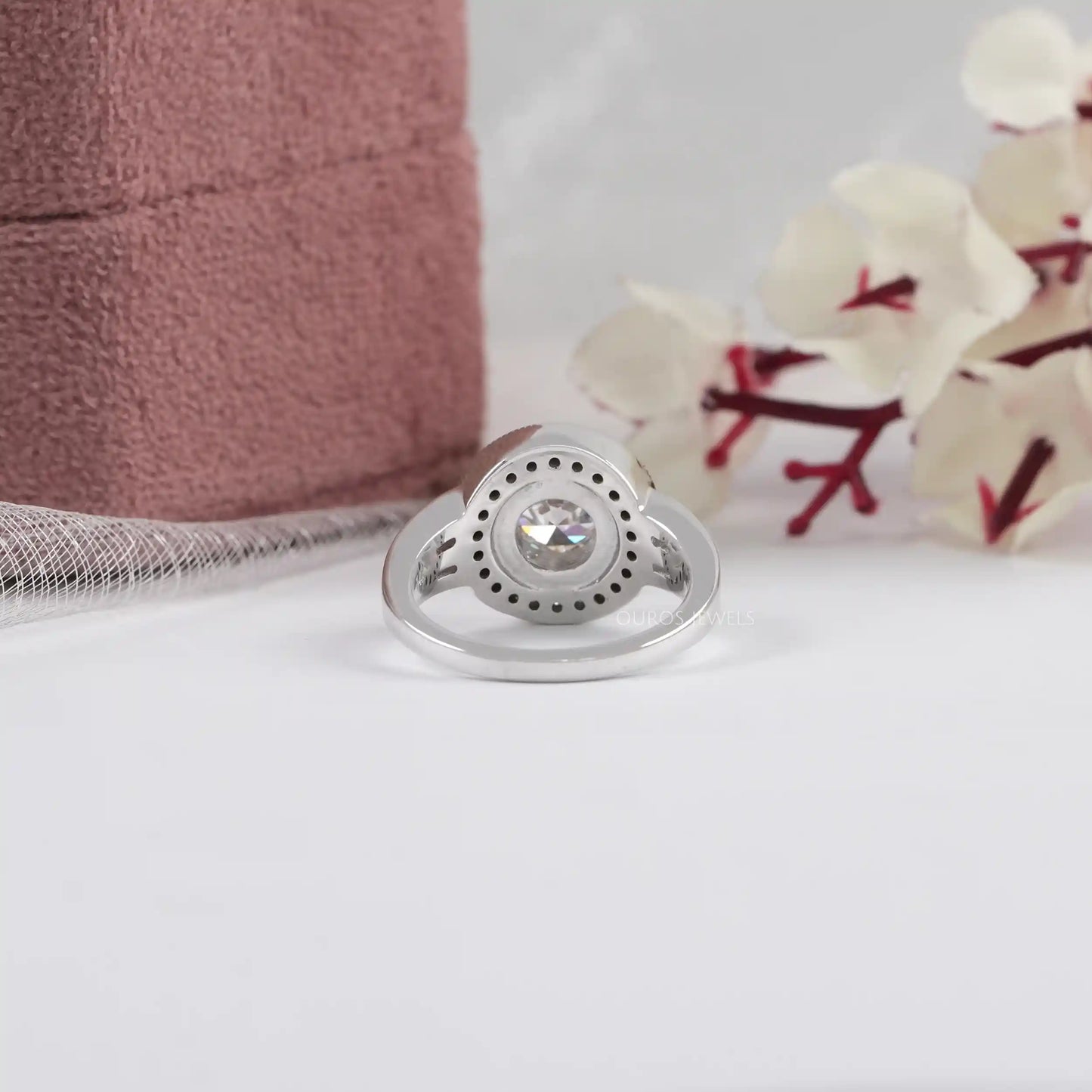 Milgrain Set Old European Round Cut Ring