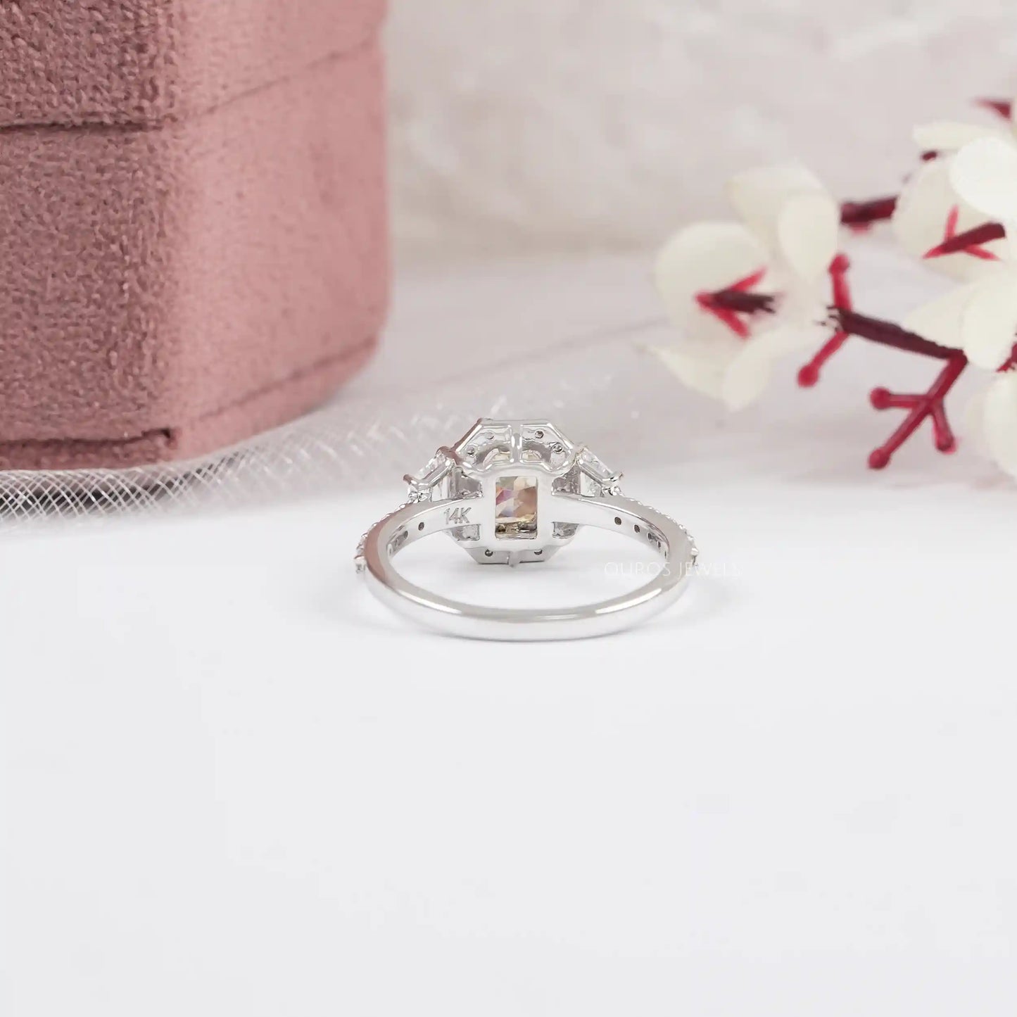 Yellow Radiant Cut Lab Diamond Engagement Ring