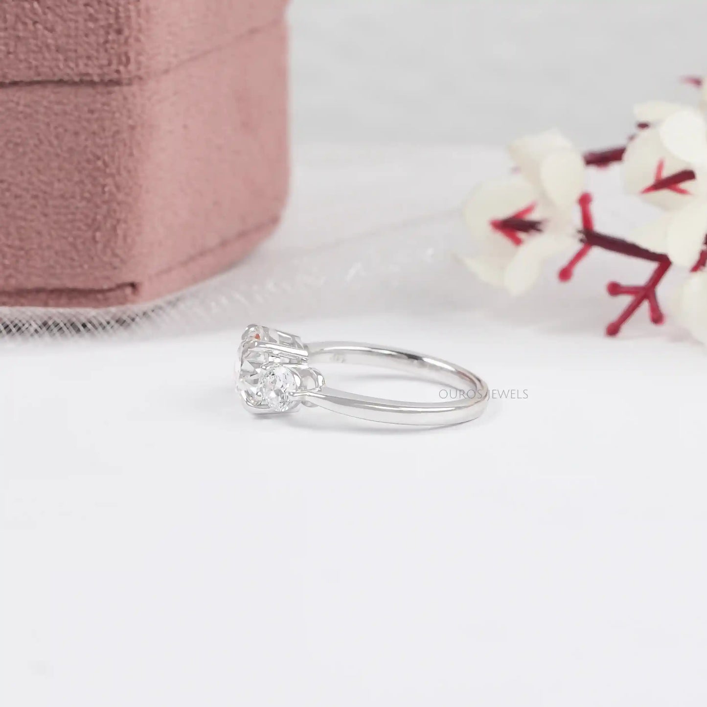OEC Round Three Stone Lab Diamond Ring