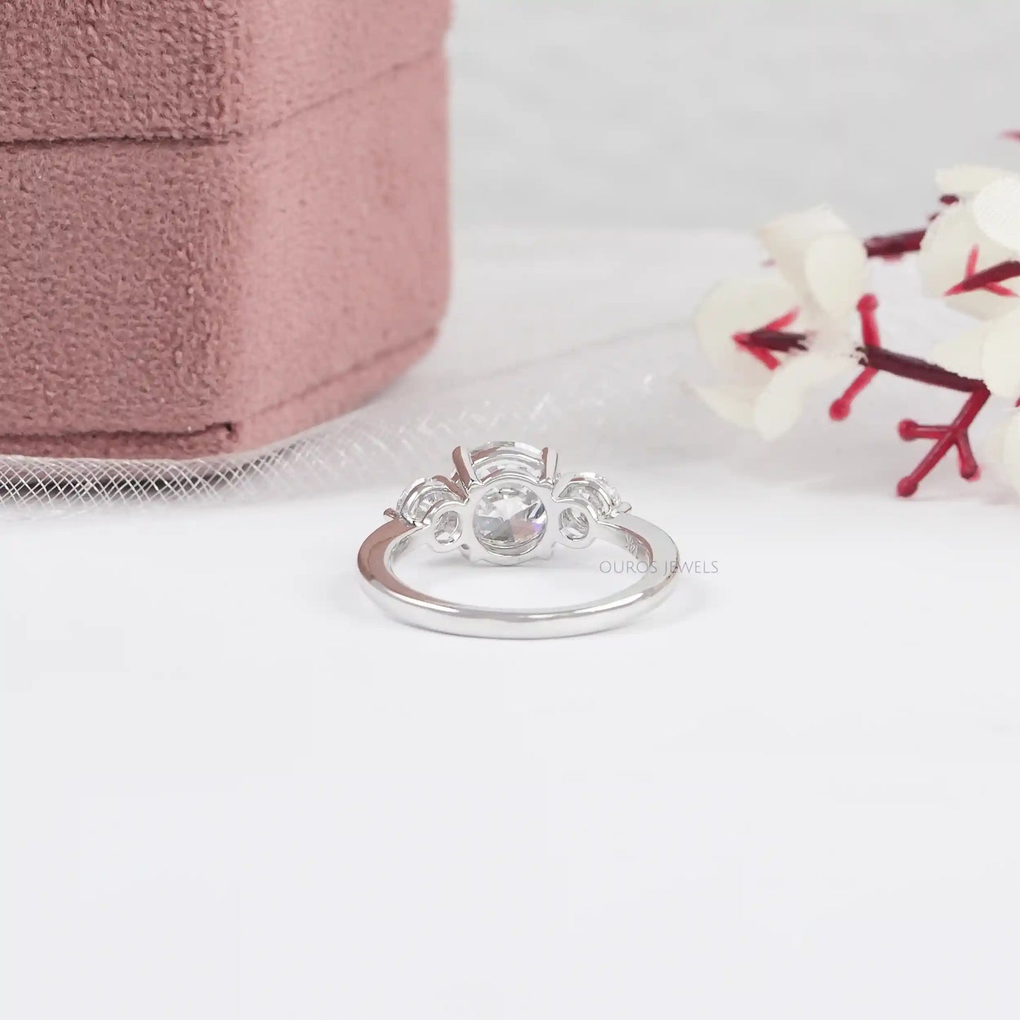 OEC Round Three Stone Lab Diamond Ring