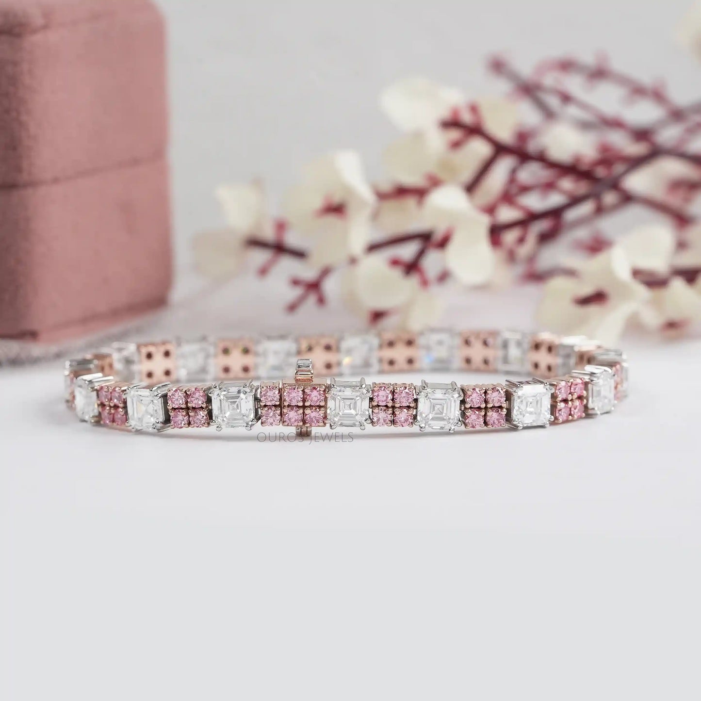 Asscher  Cut  Lab Grown Diamond  Tennis Bracelet