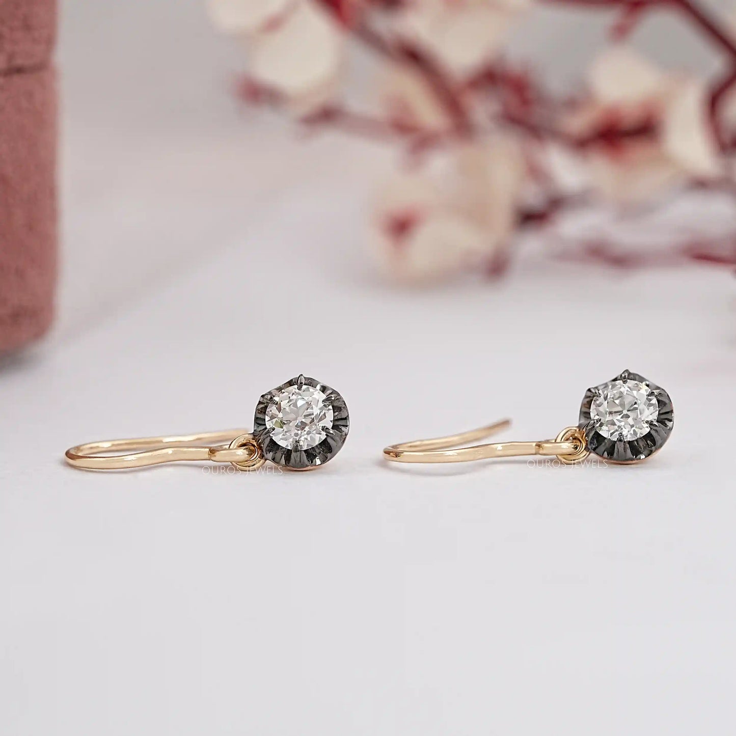OEC Round Cut Lab Diamond Dangle Earring