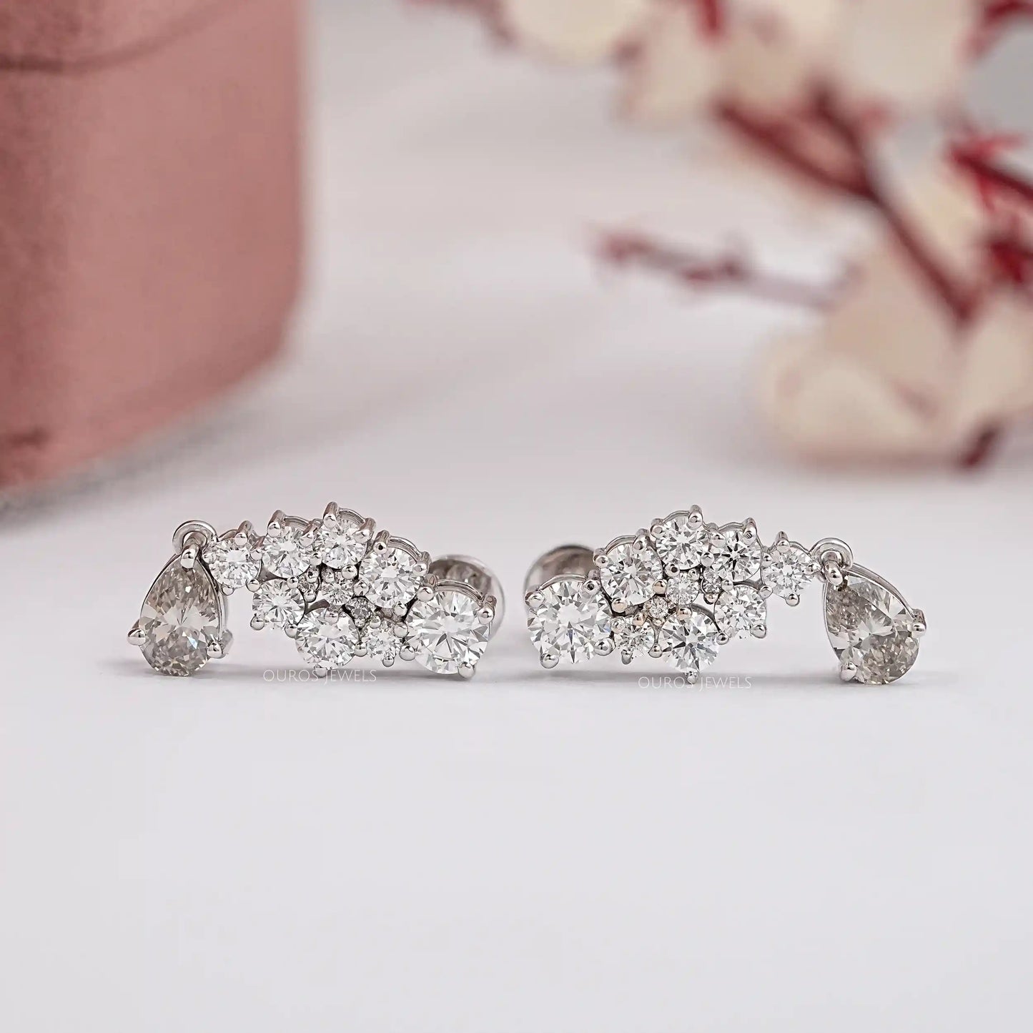 Olive Pear Cut Lab Diamond Drop Dangle Earring