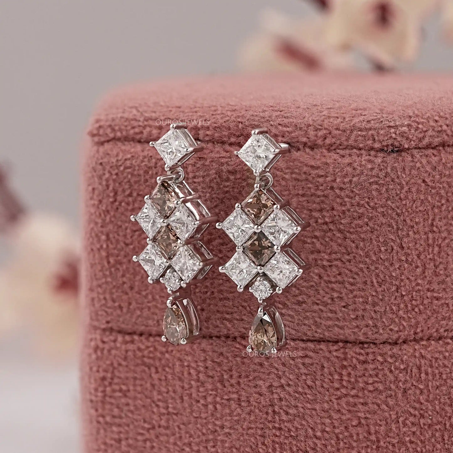Multi Shape Lab Diamond Drop Dangle Earring