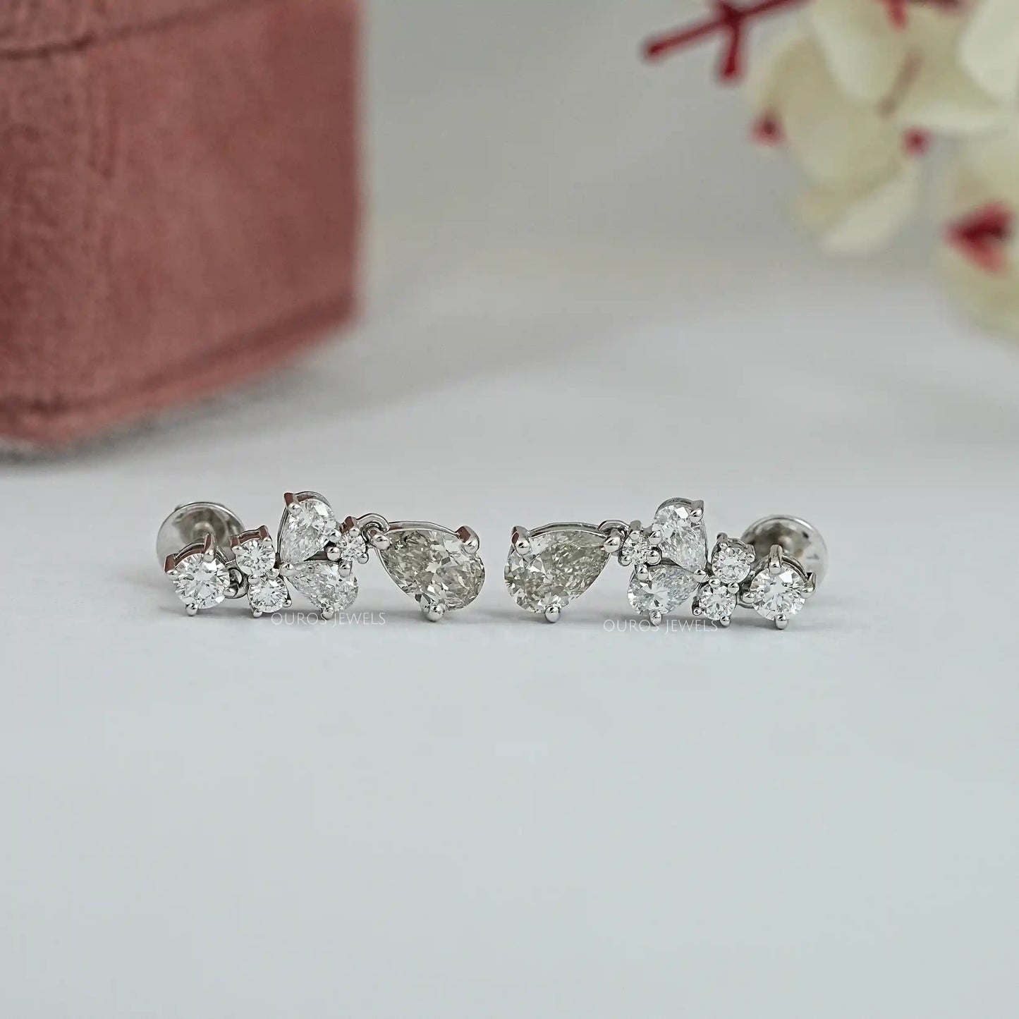 Fancy Olive Pear Cut Lab Diamond Earring