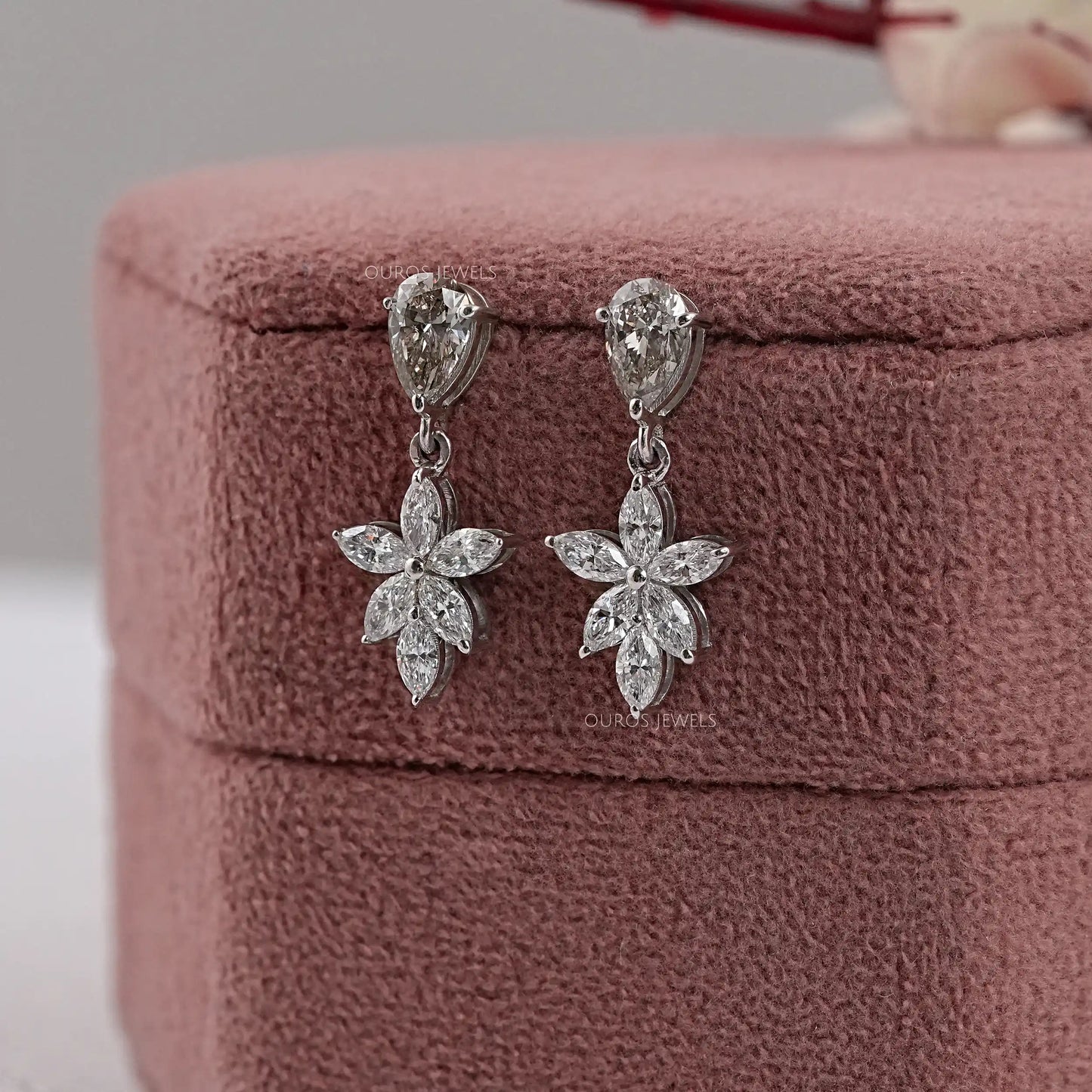 Fancy Olive Pear Cut Drop Dangle Earring