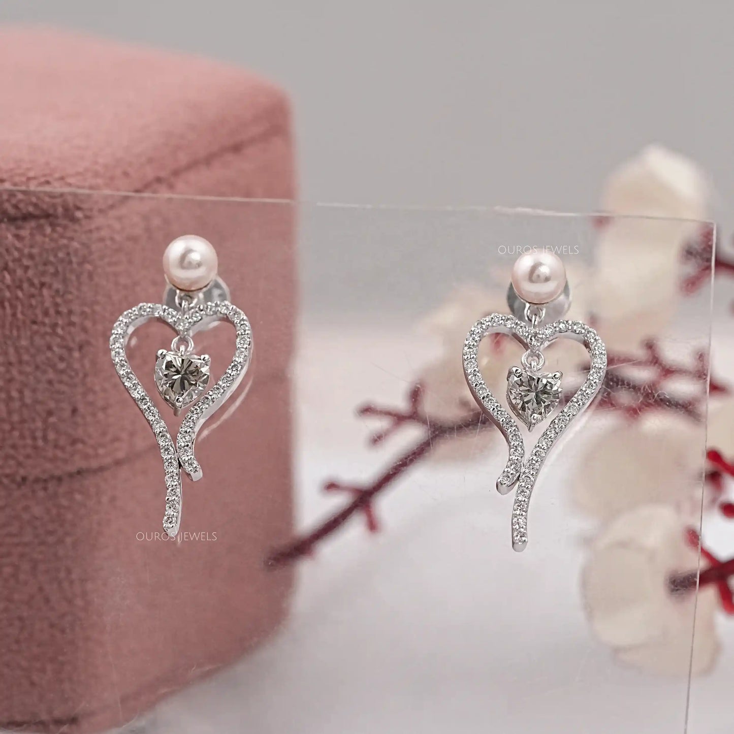 Olive Heart Cut Drop Dangle Earrings