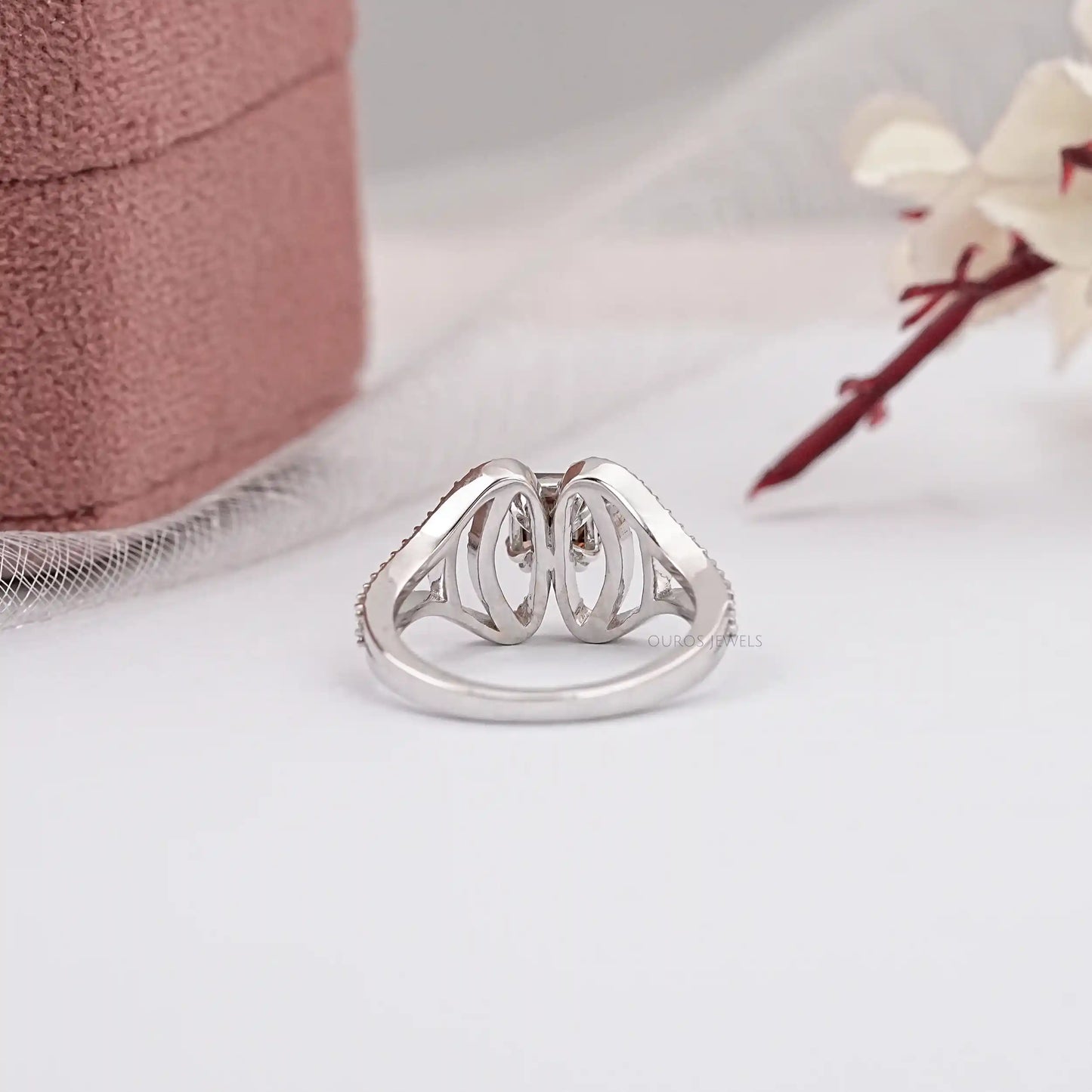 Split Shank Chocolate Asscher Cut Lab Diamond Ring