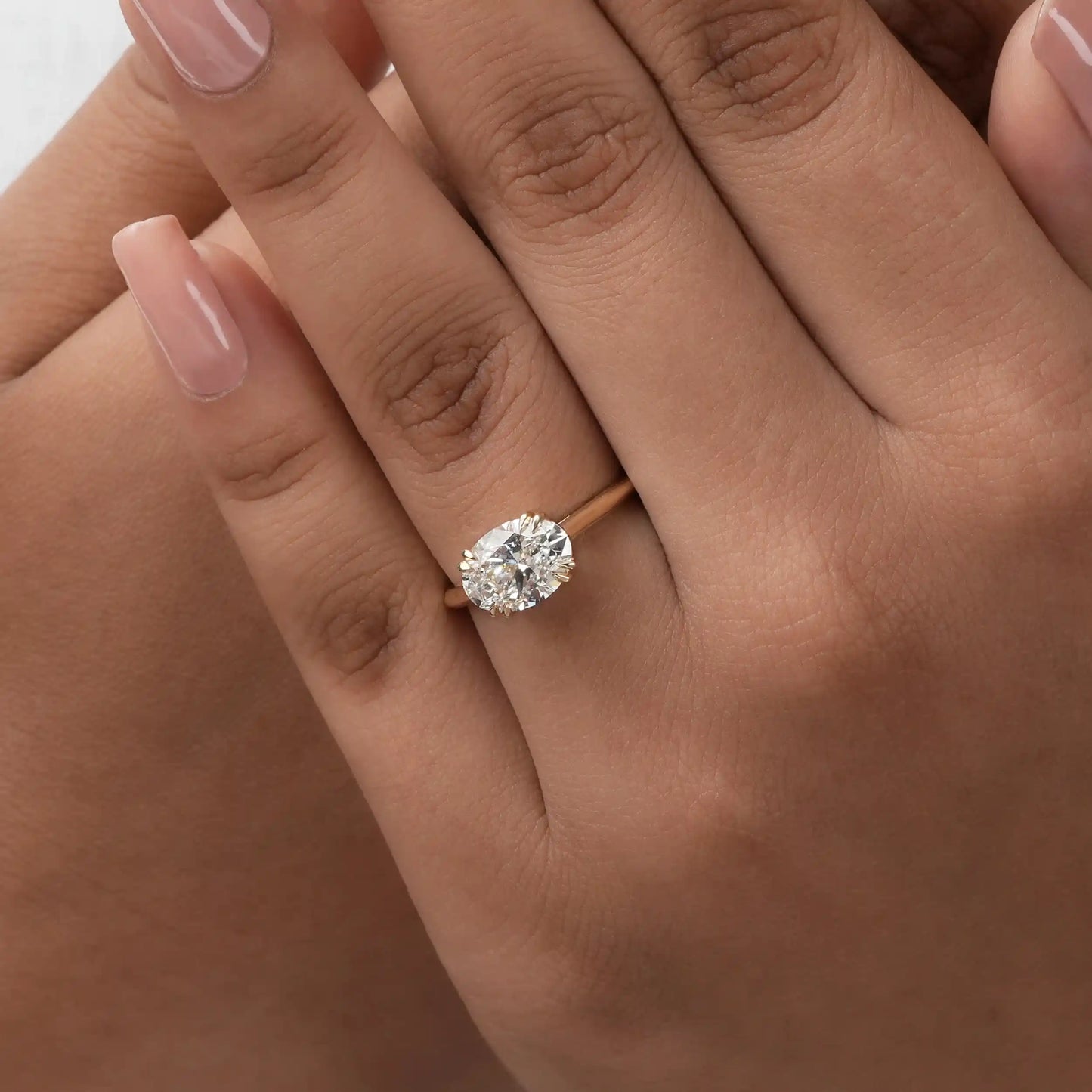 2.00 CT Oval Cut Solitaire East West Set Promise Ring