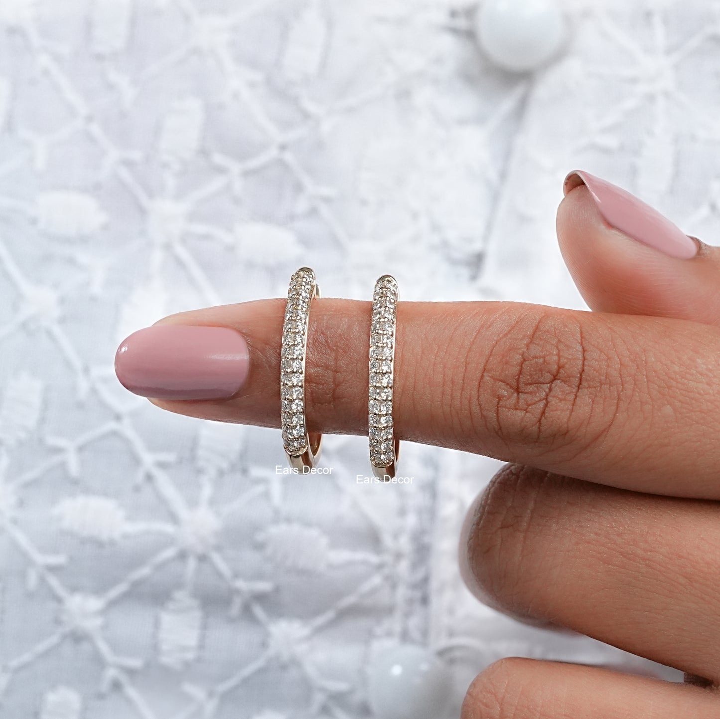 Round Cut Huggie Hoops Earrings