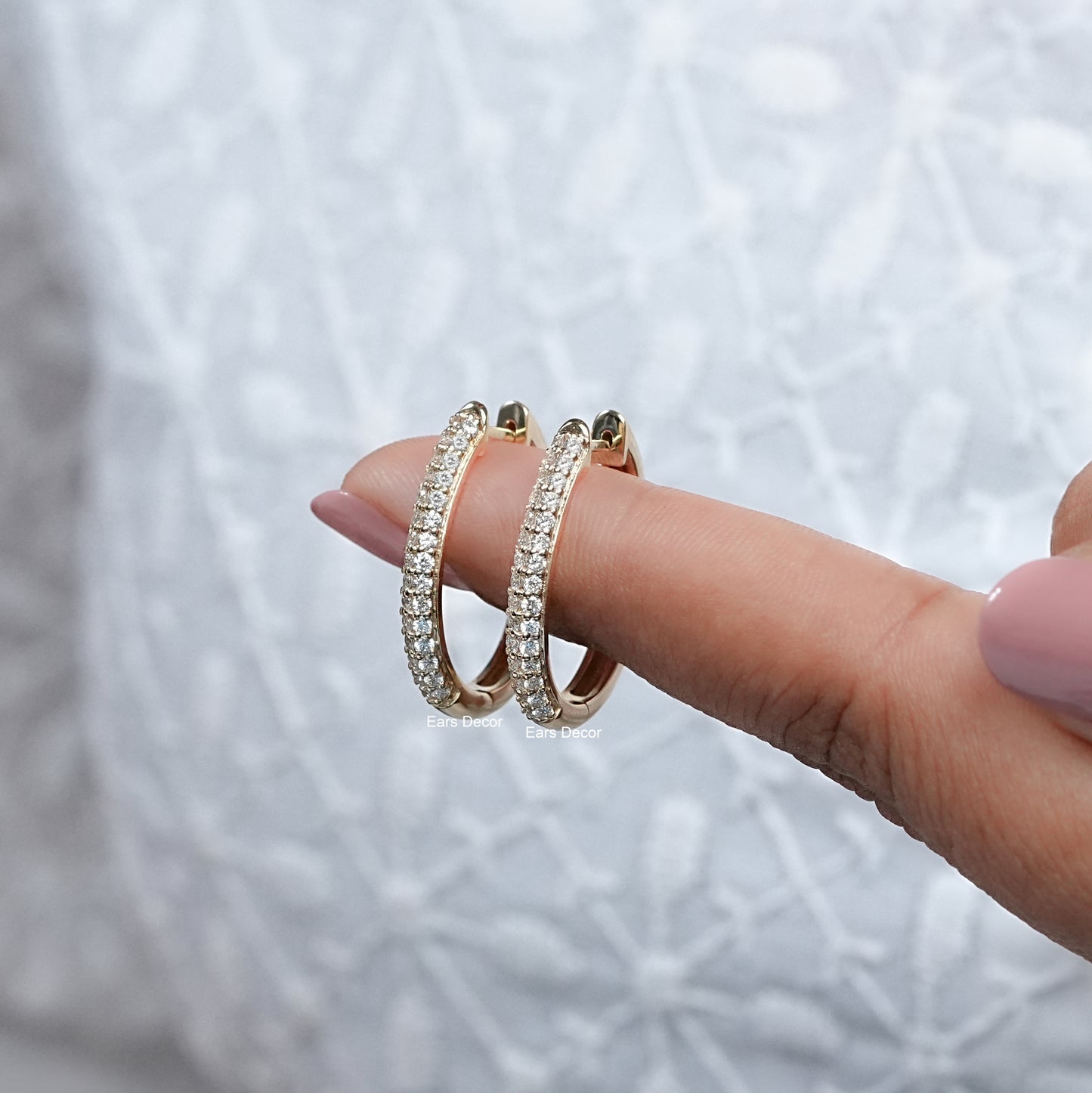 Round Cut Huggie Hoops Earrings