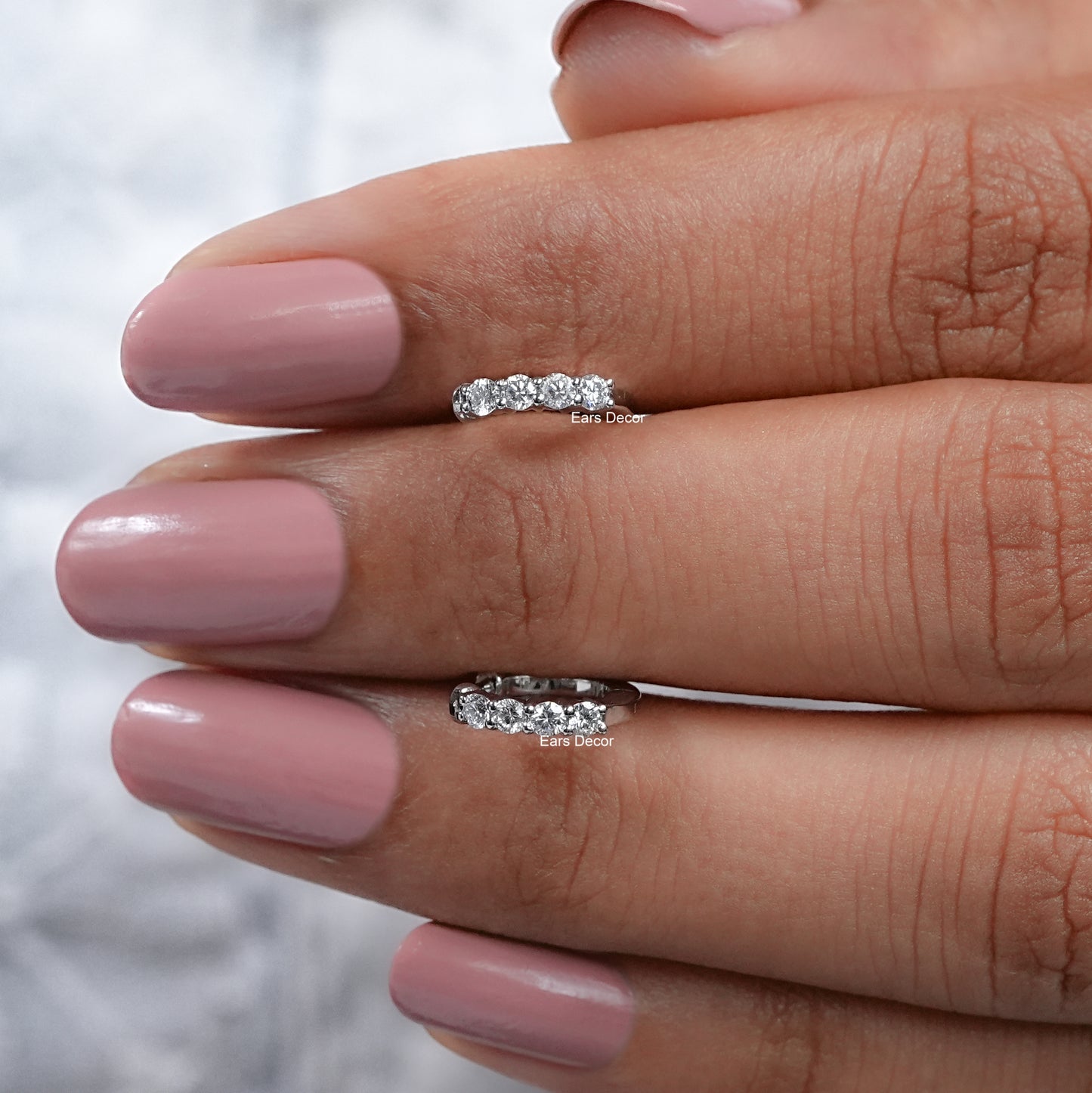 Round Cut Lab Diamond Hoops Earrings