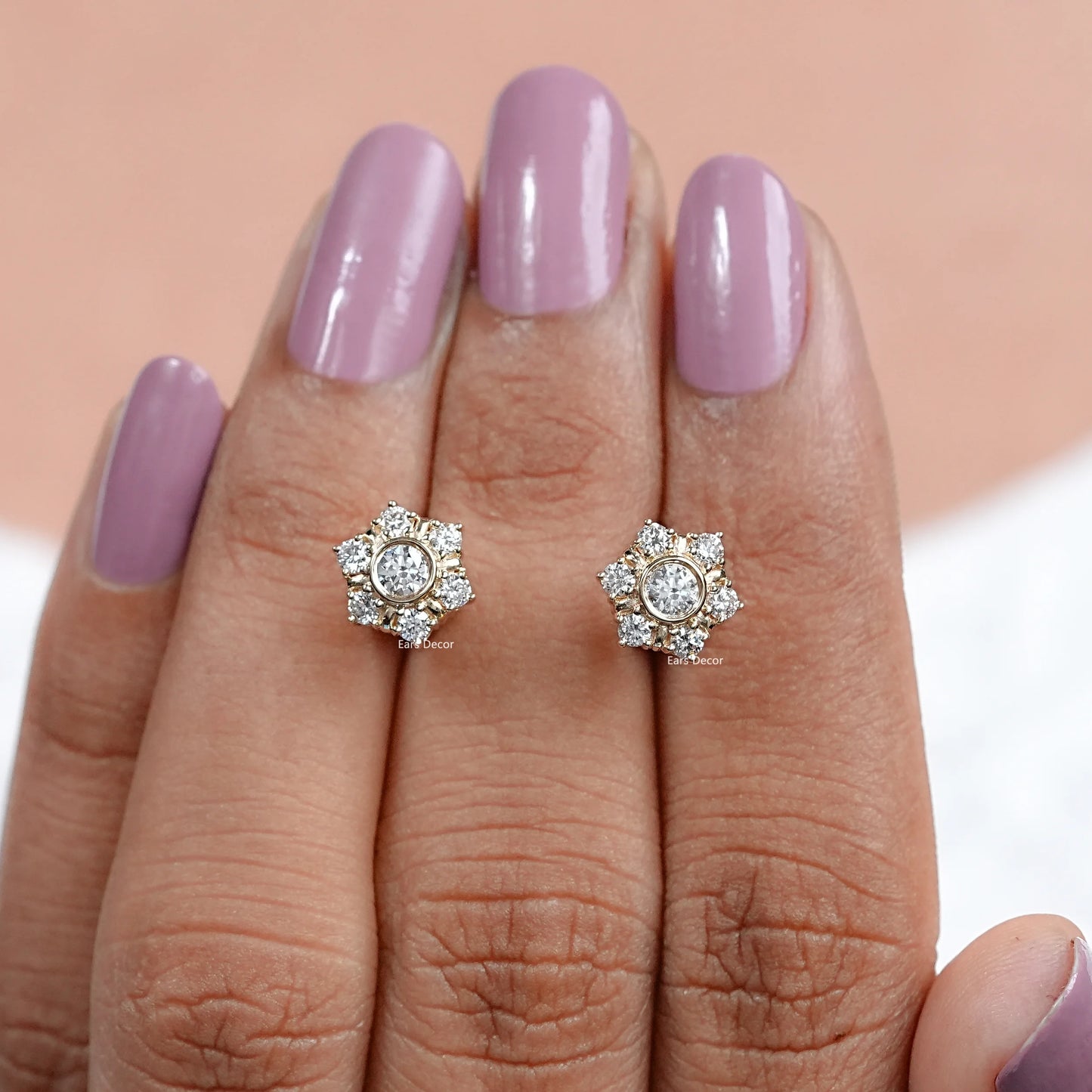 Round Cut Lab Minimalist Stud Earrings