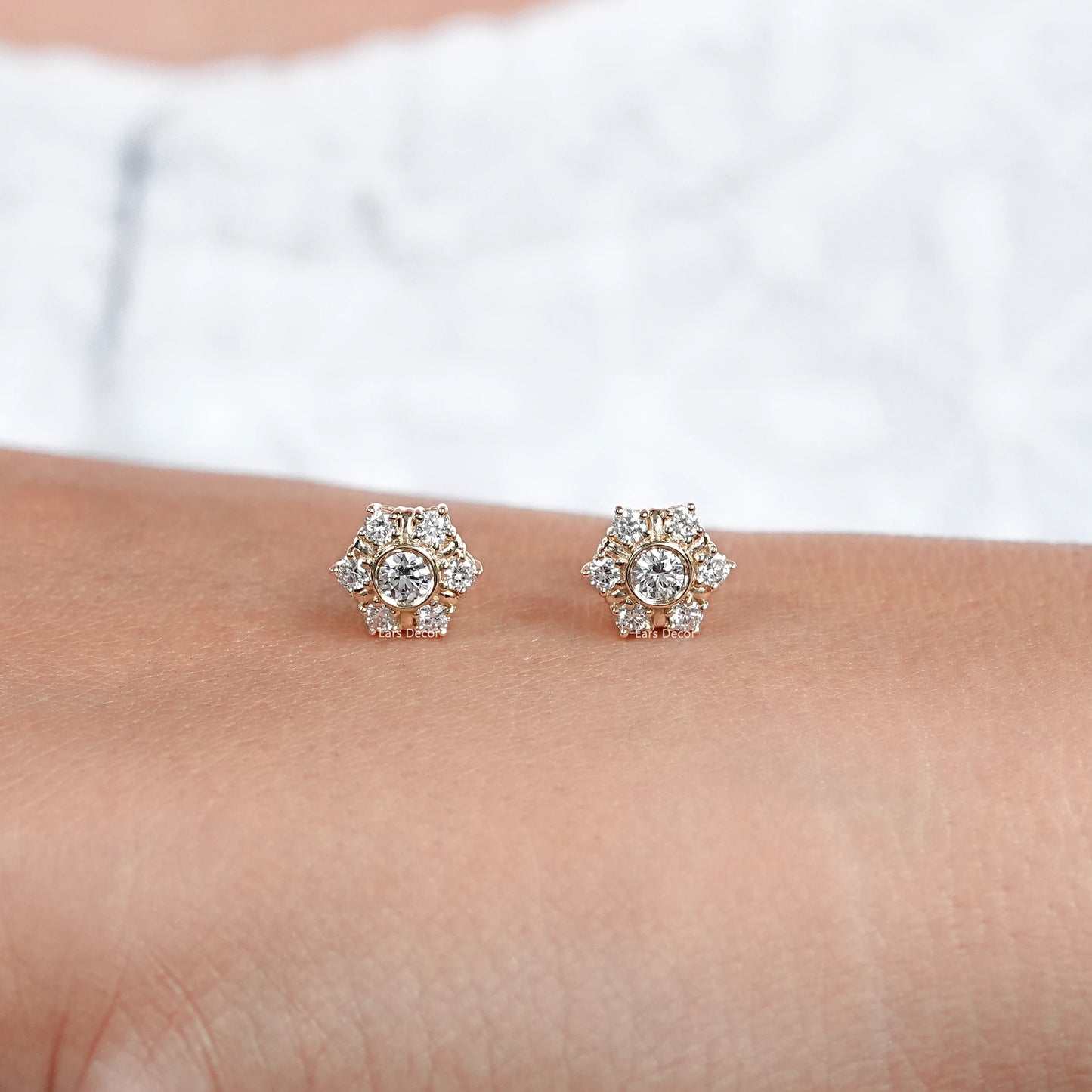 Round Cut Lab Minimalist Stud Earrings