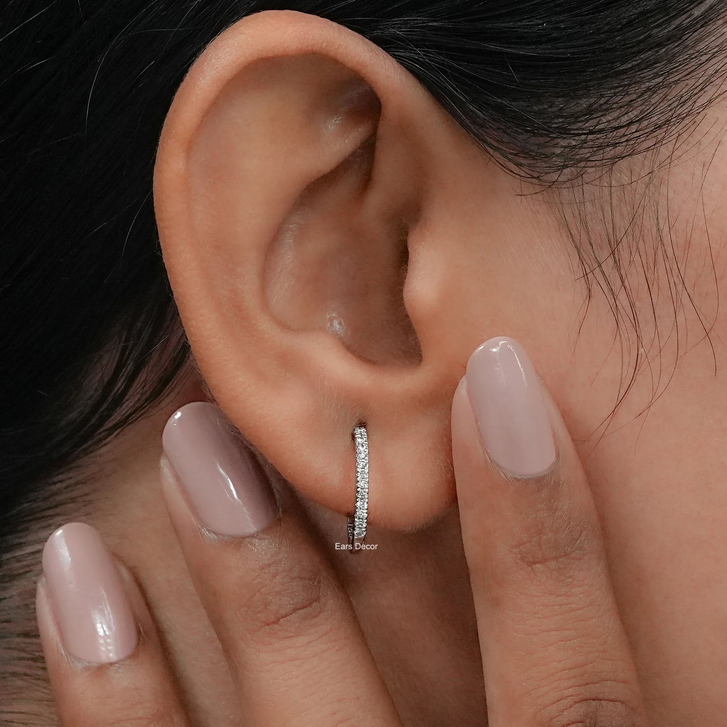 Round Cut Lab Hoop Earrings