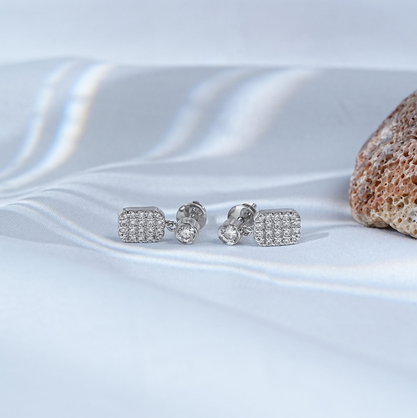 Round Cut Lab Diamond Dangle Earrings