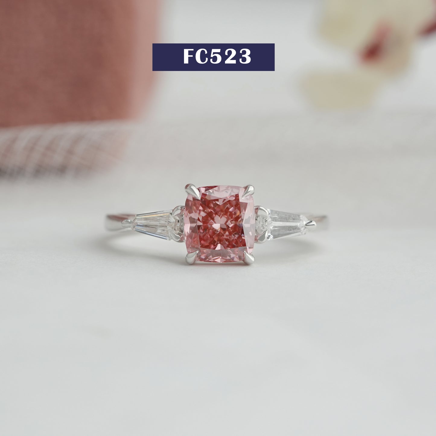 Arrow Cut  Three Stone  Engagement  Ring