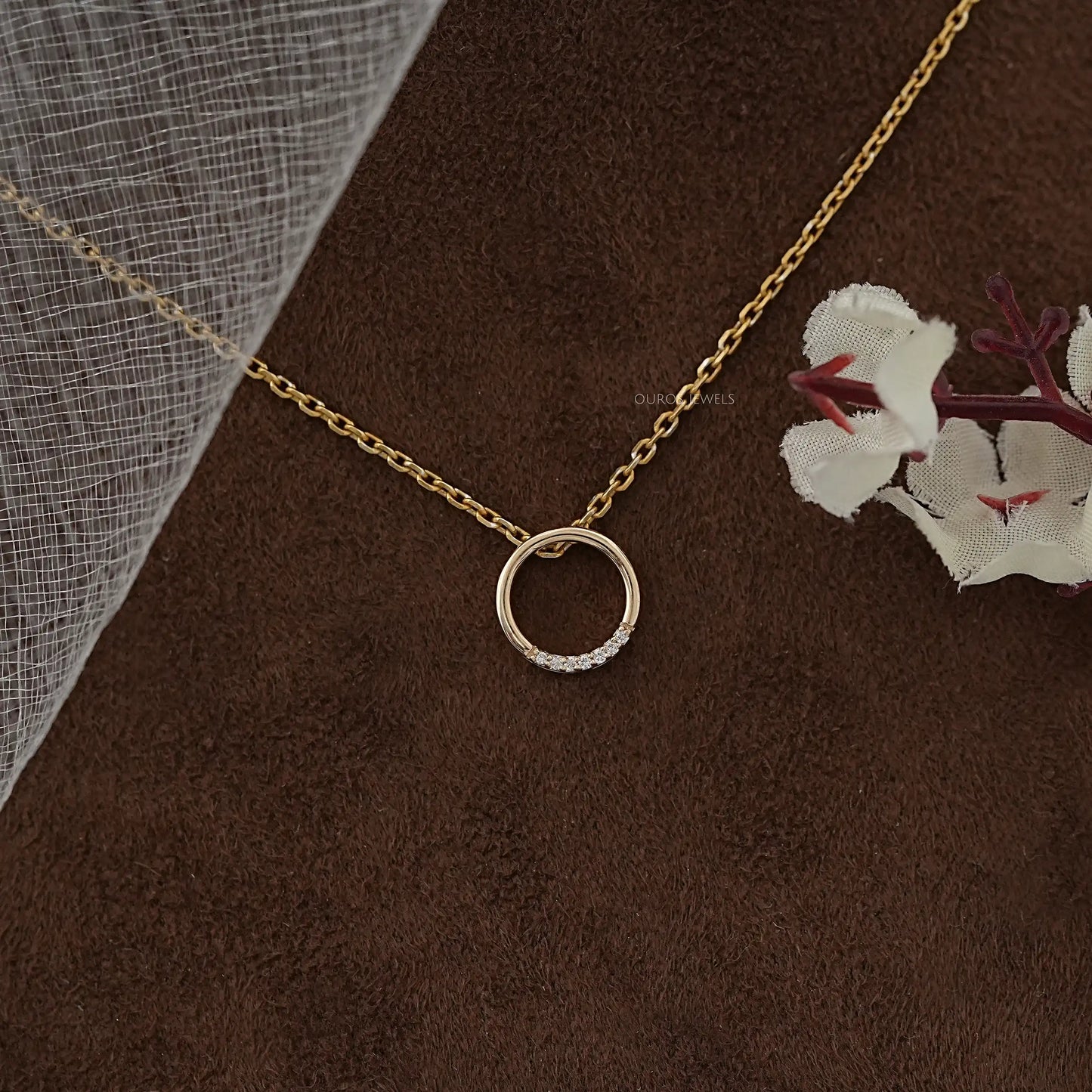 Round Shape Lab Grown Diamond Women Pendant