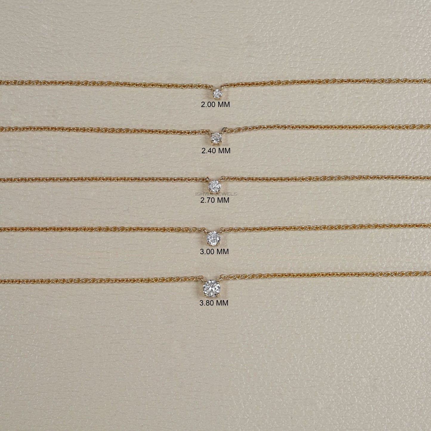 Round Cut Solitaire Diamond Necklace