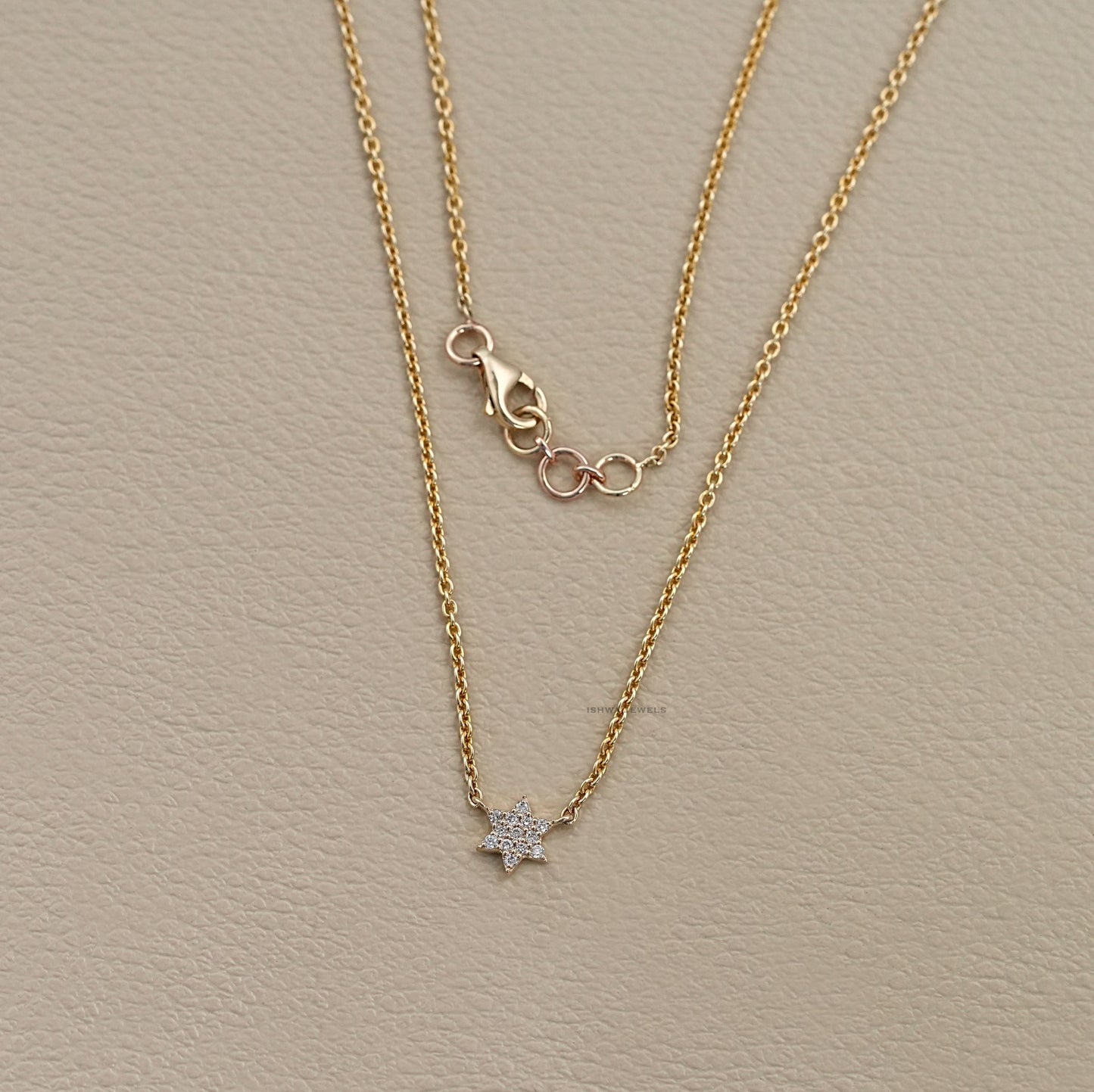 Round Lab Diamond Star Shape Necklace