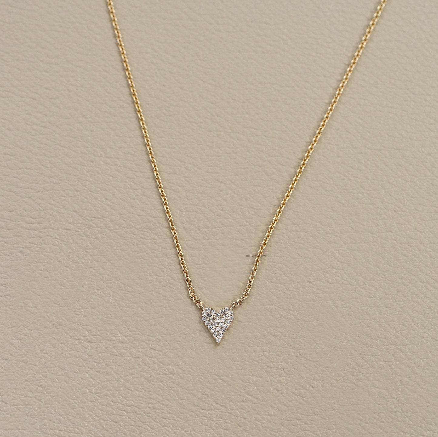 Heart Shape Round Lab Diamond Necklace