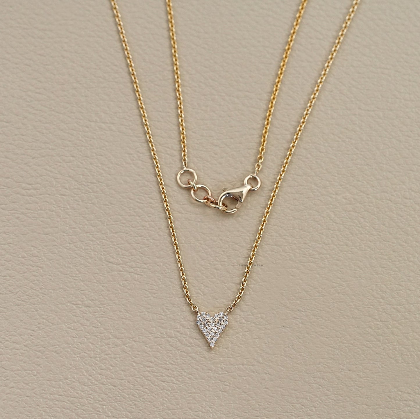 Heart Shape Round Lab Diamond Necklace