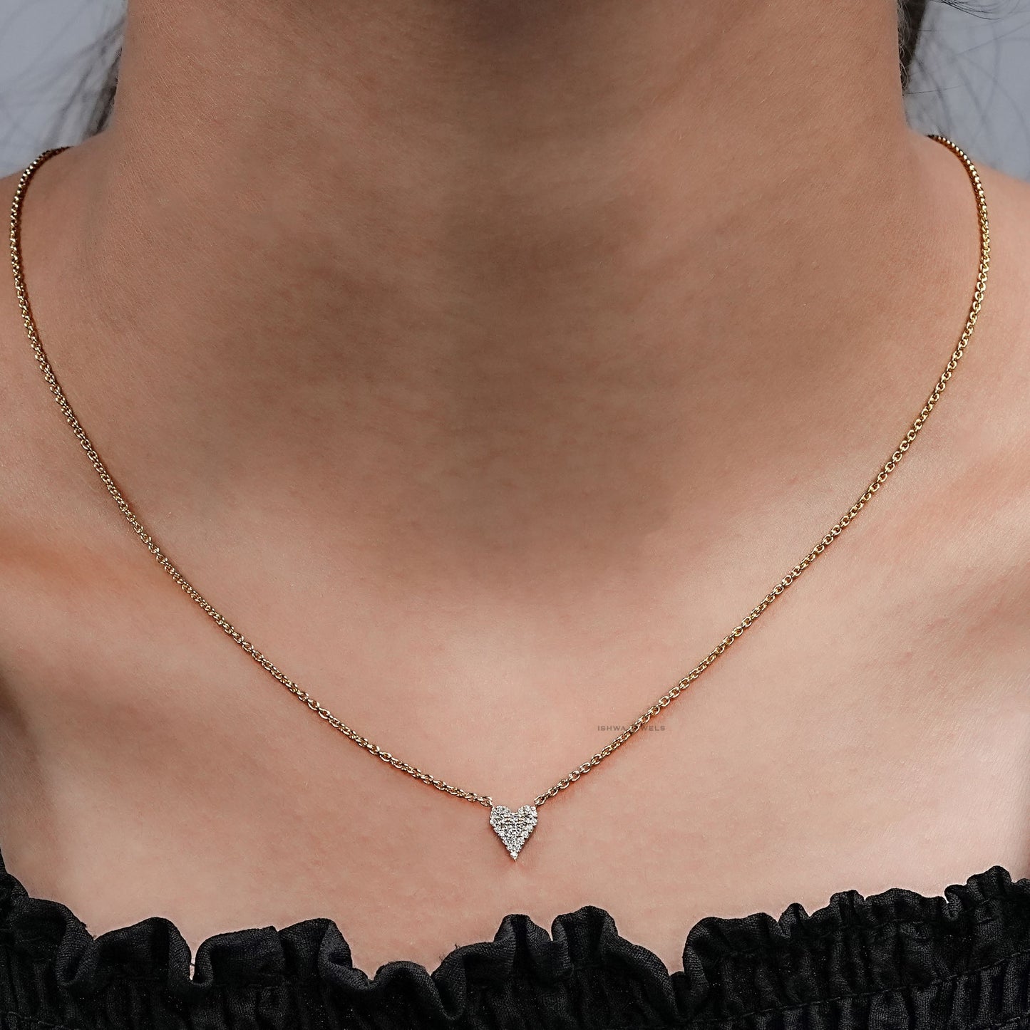 Heart Shape Round Lab Diamond Necklace