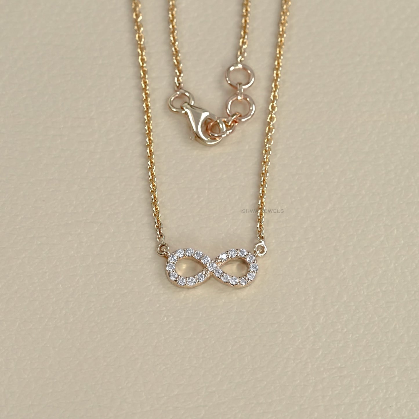 Round Lab Diamond Infinity Necklace