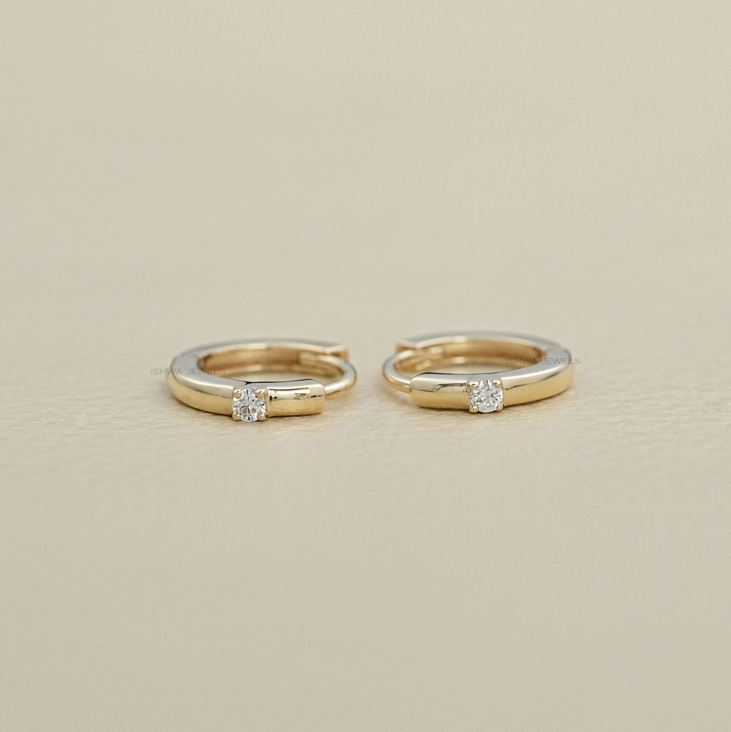 Single Round Diamond Hoop Earring