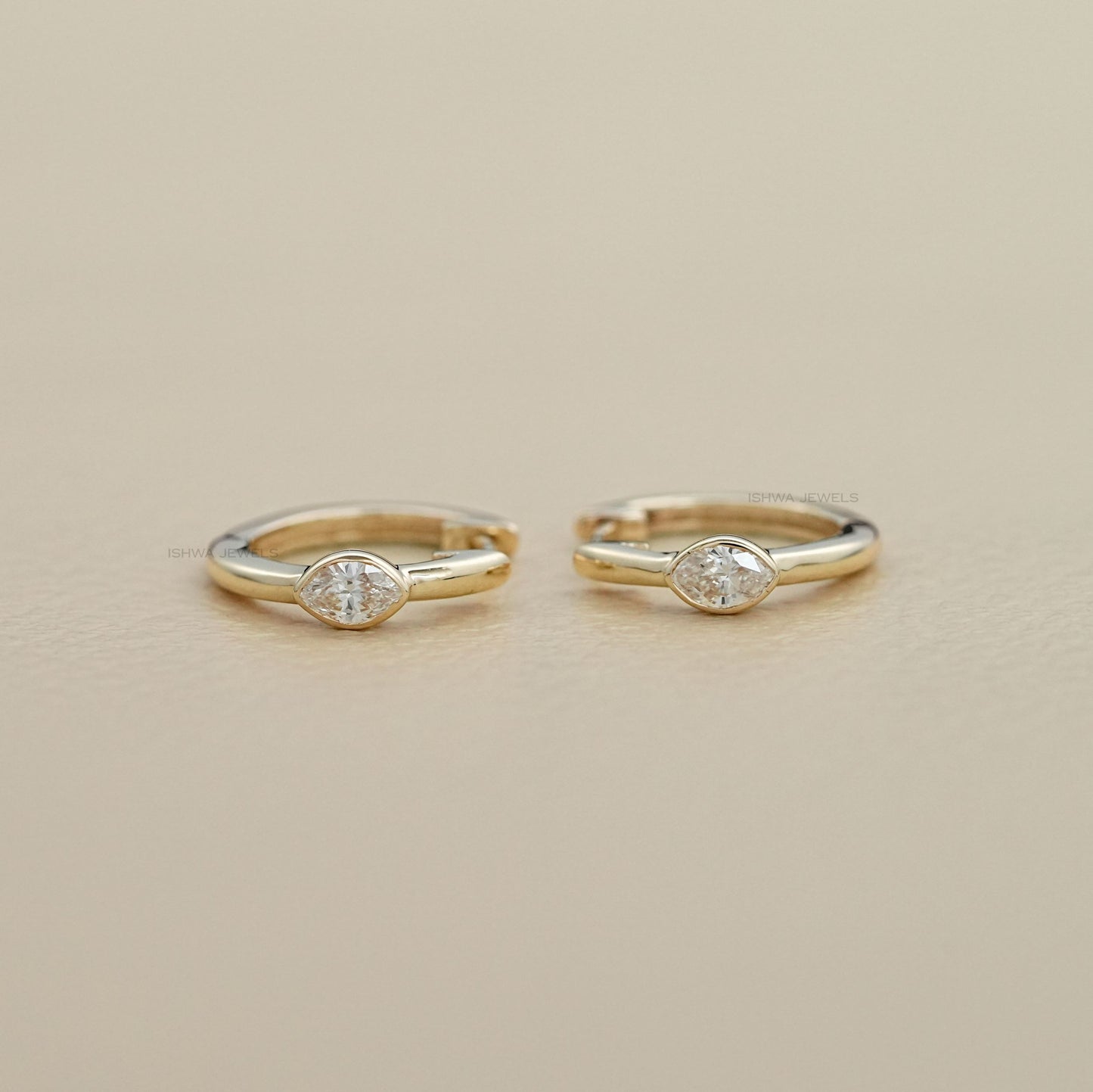 Marquise Lab Diamond Hoop Earring