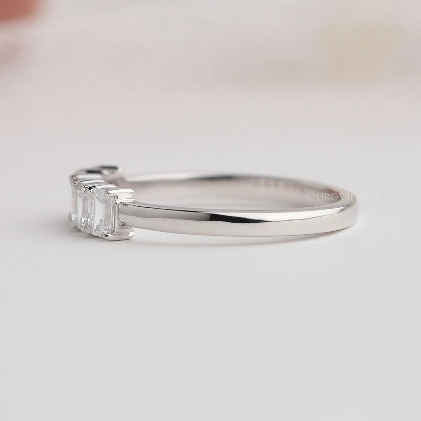 Five Stone Emerald Cut Diamond Ring