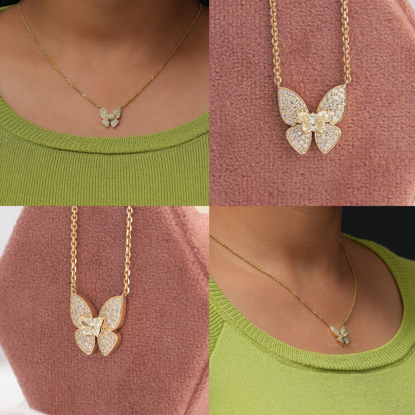 Yellow Butterfly Lab Diamond Necklace