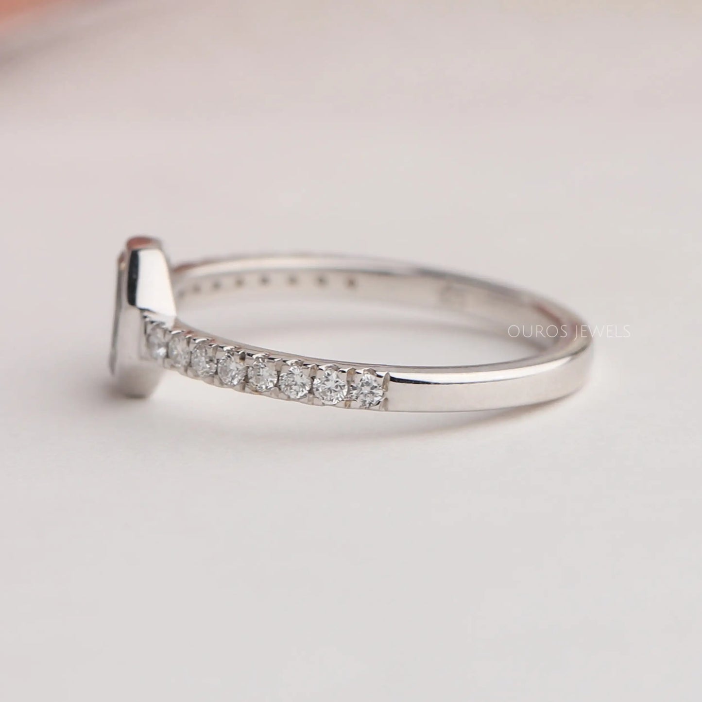 Octagon  Cut Lab Solitaire  Accent Ring