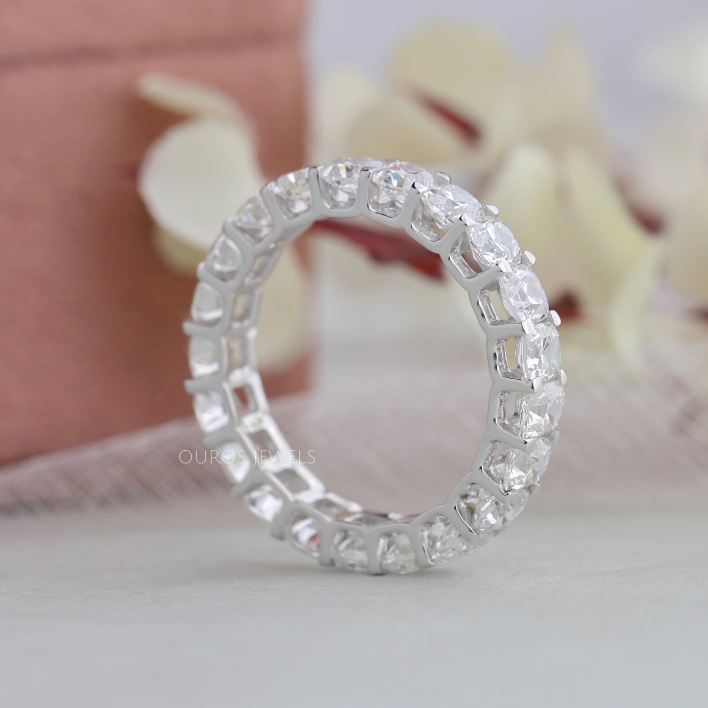 Old Mine Cushion Cut Wedding Band