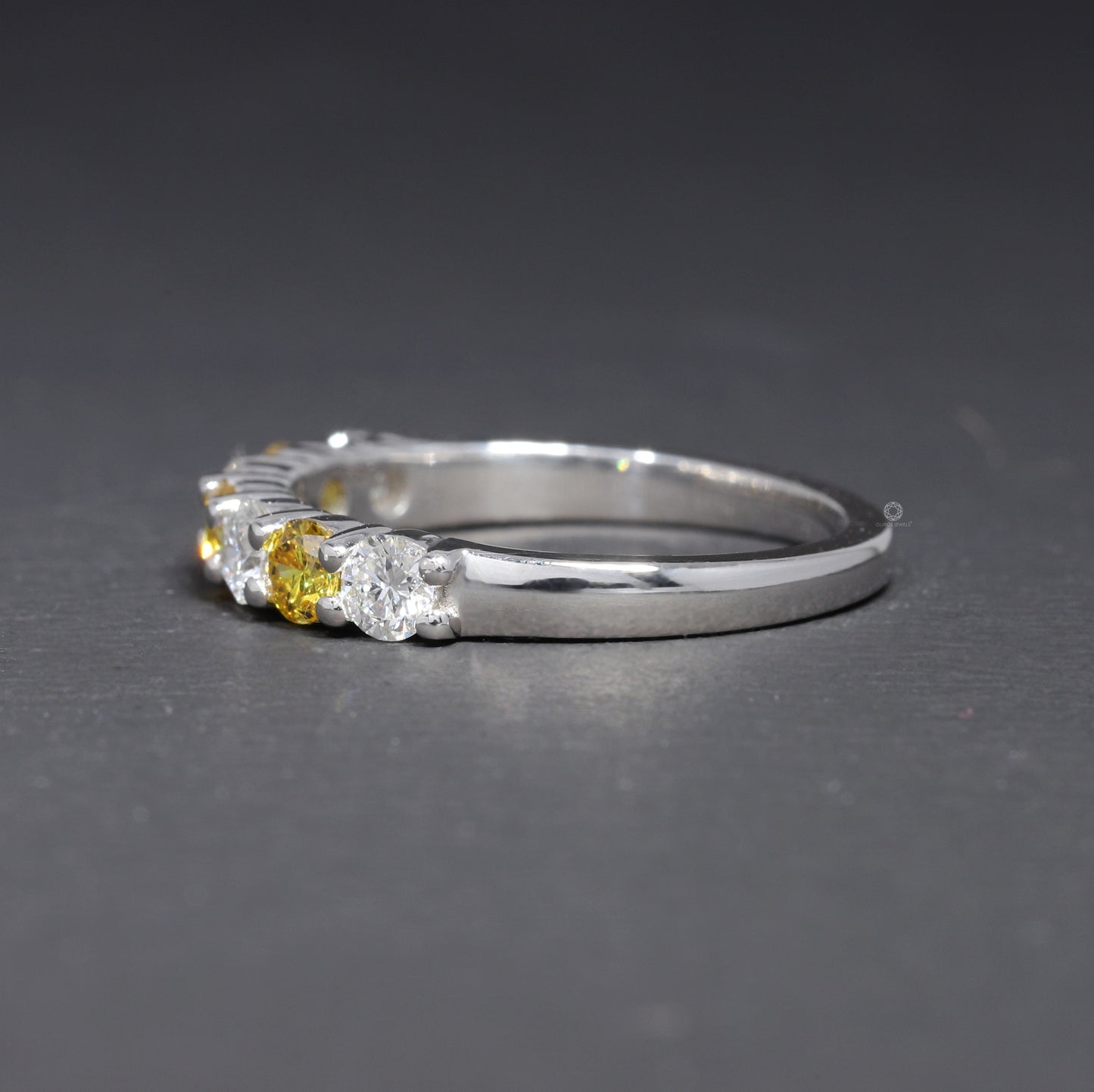 Round Cut Diamond Half Eternity Ring