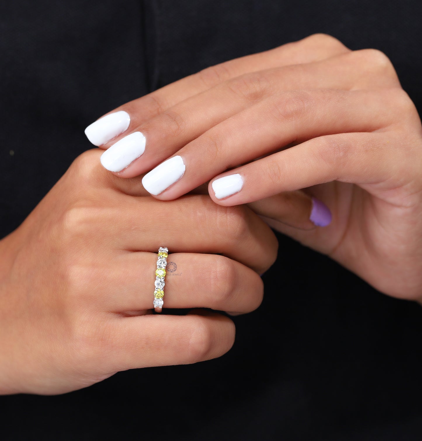 Round Cut Diamond Half Eternity Ring