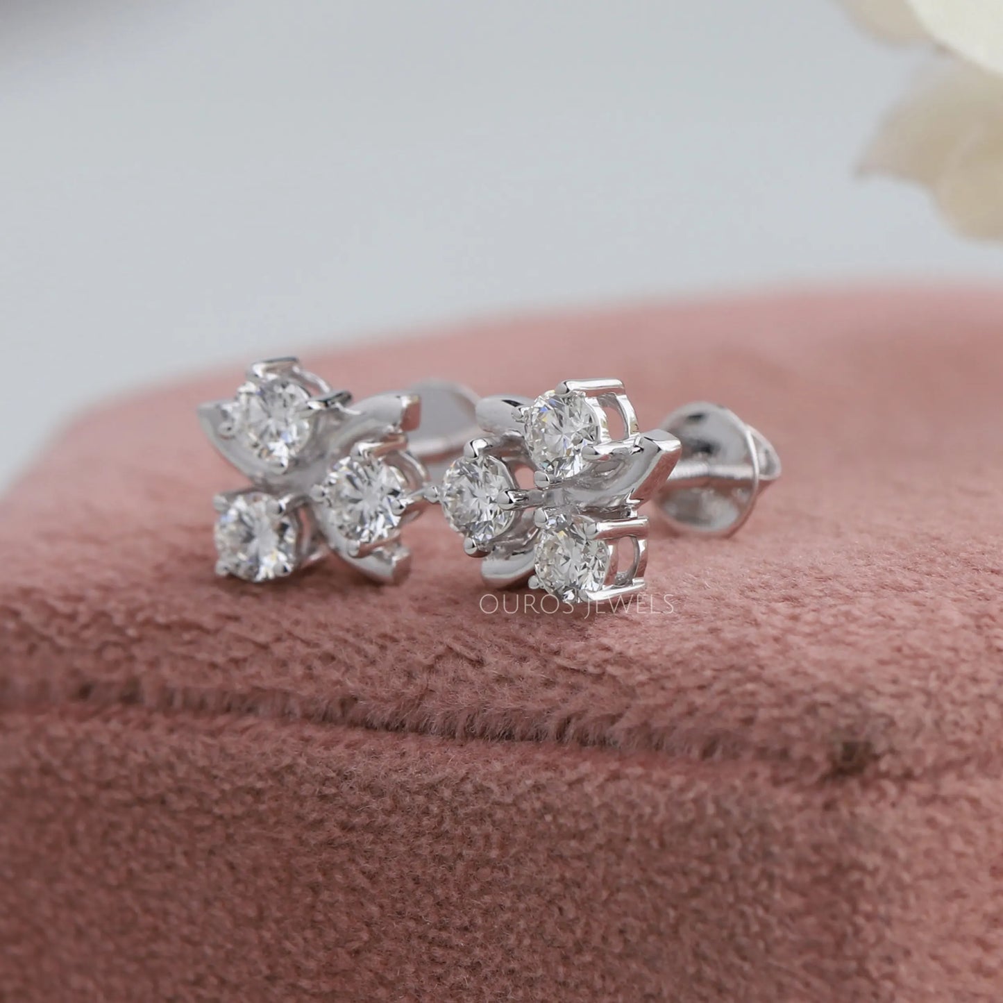 Twisted Round Cut Stud Earrings